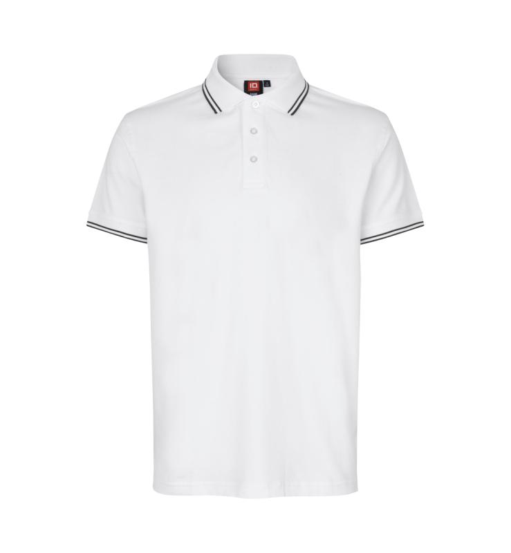 ID Identity Kontrast poloshirt | stretch med tryk - Hvid