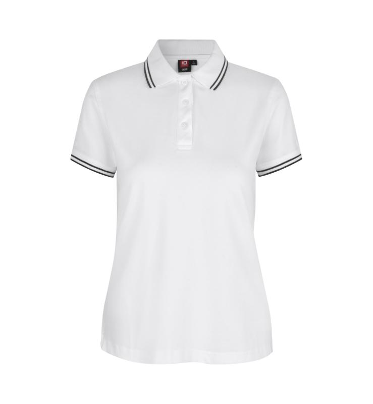 ID Identity Kontrast poloshirt | stretch | dame med tryk - Hvid