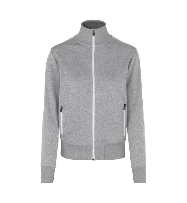 ID Identity Sweat cardigan | kontrast | dame med tryk - Grå melange
