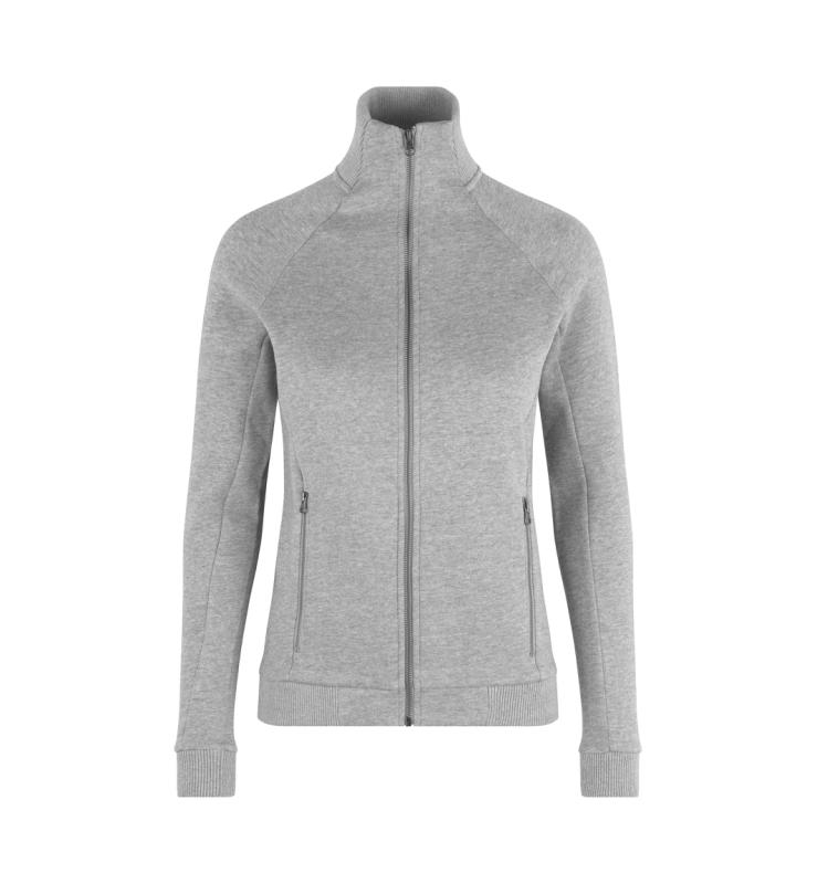 ID Identity Sweat cardigan | zip | dame med tryk - Grå melange