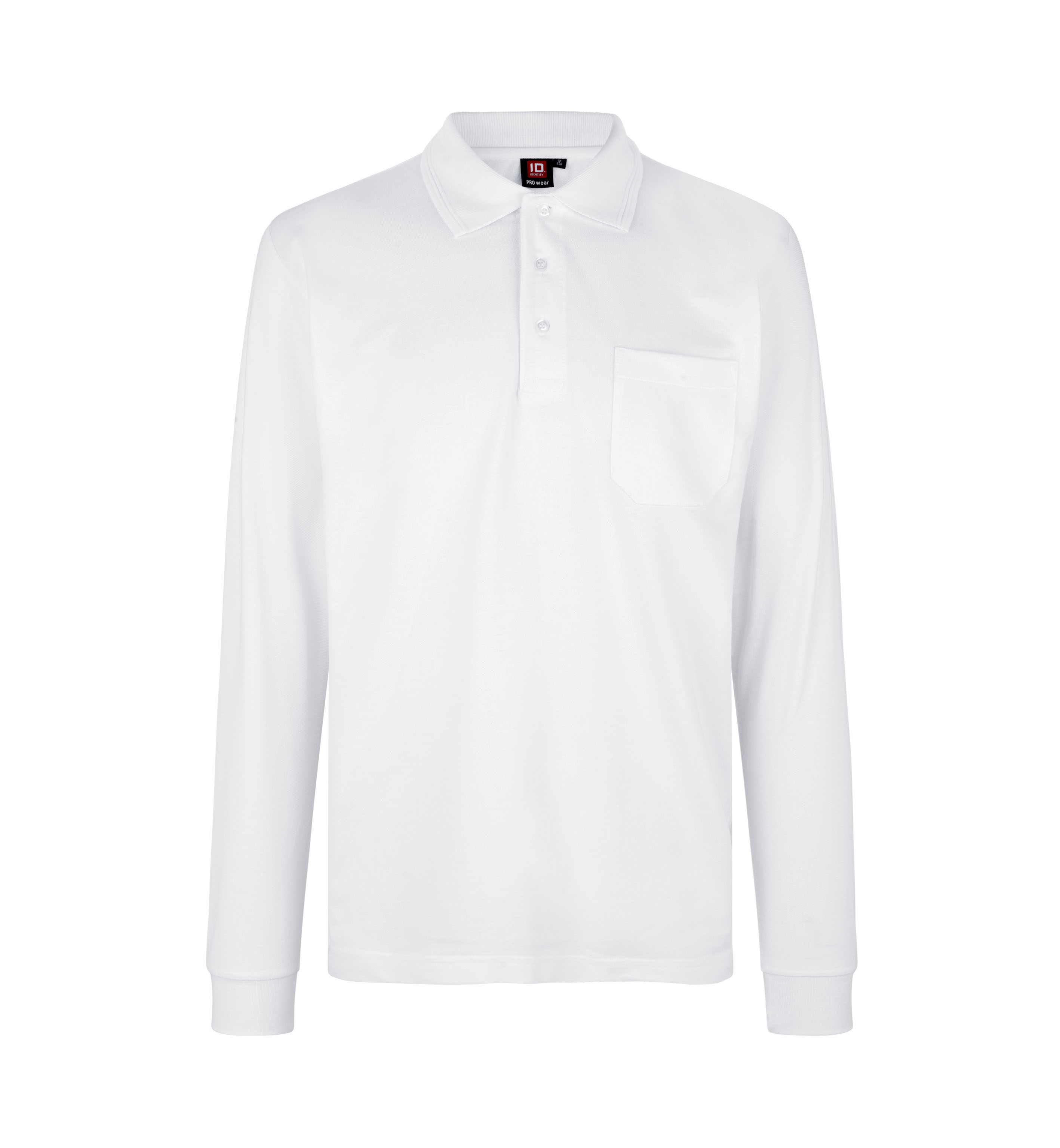 PRO Wear Poloshirt | Langarm – Weiss (Front)