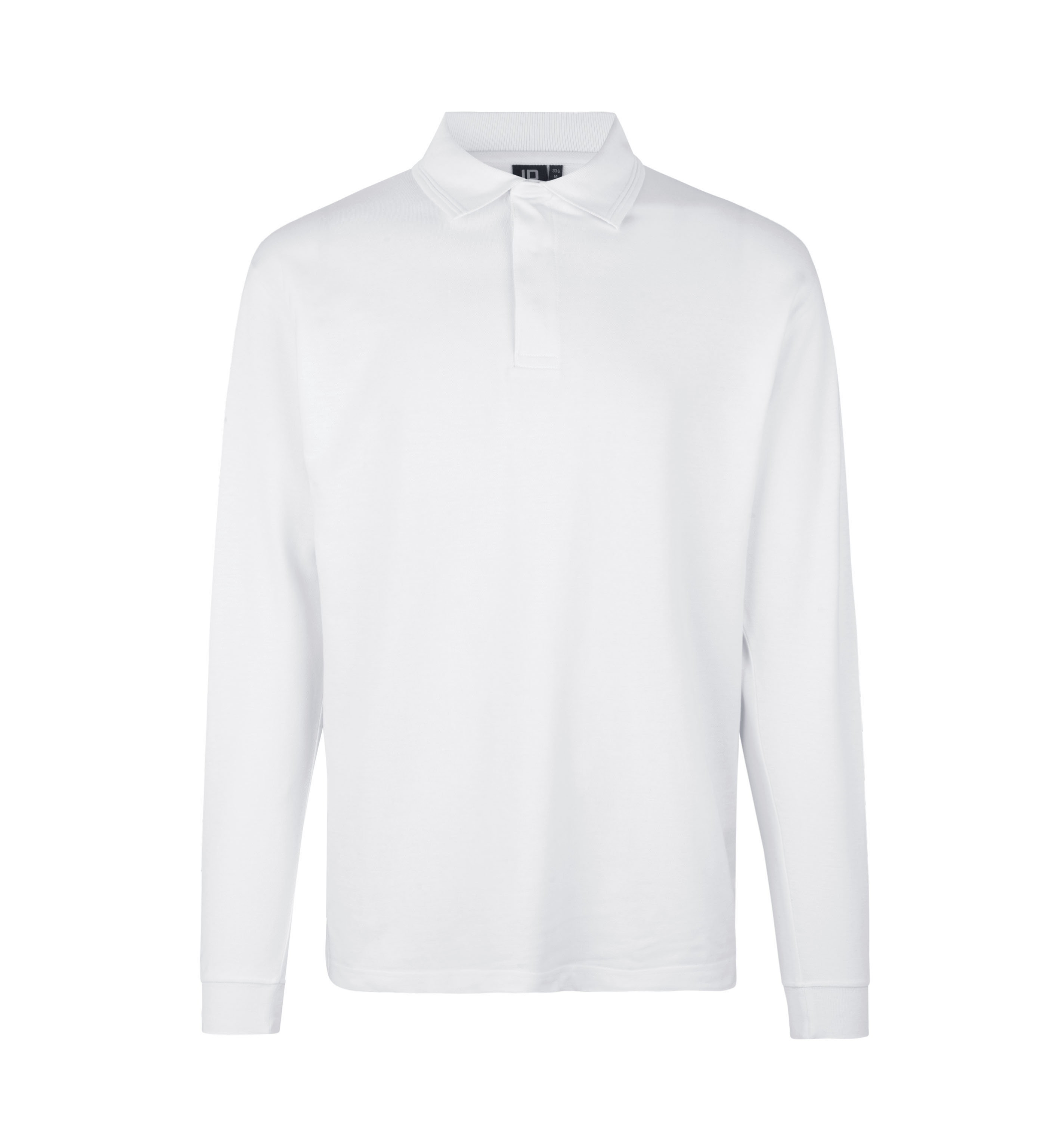 PRO Wear Langarm-Poloshirt | Druckknopf – Weiss (Front)