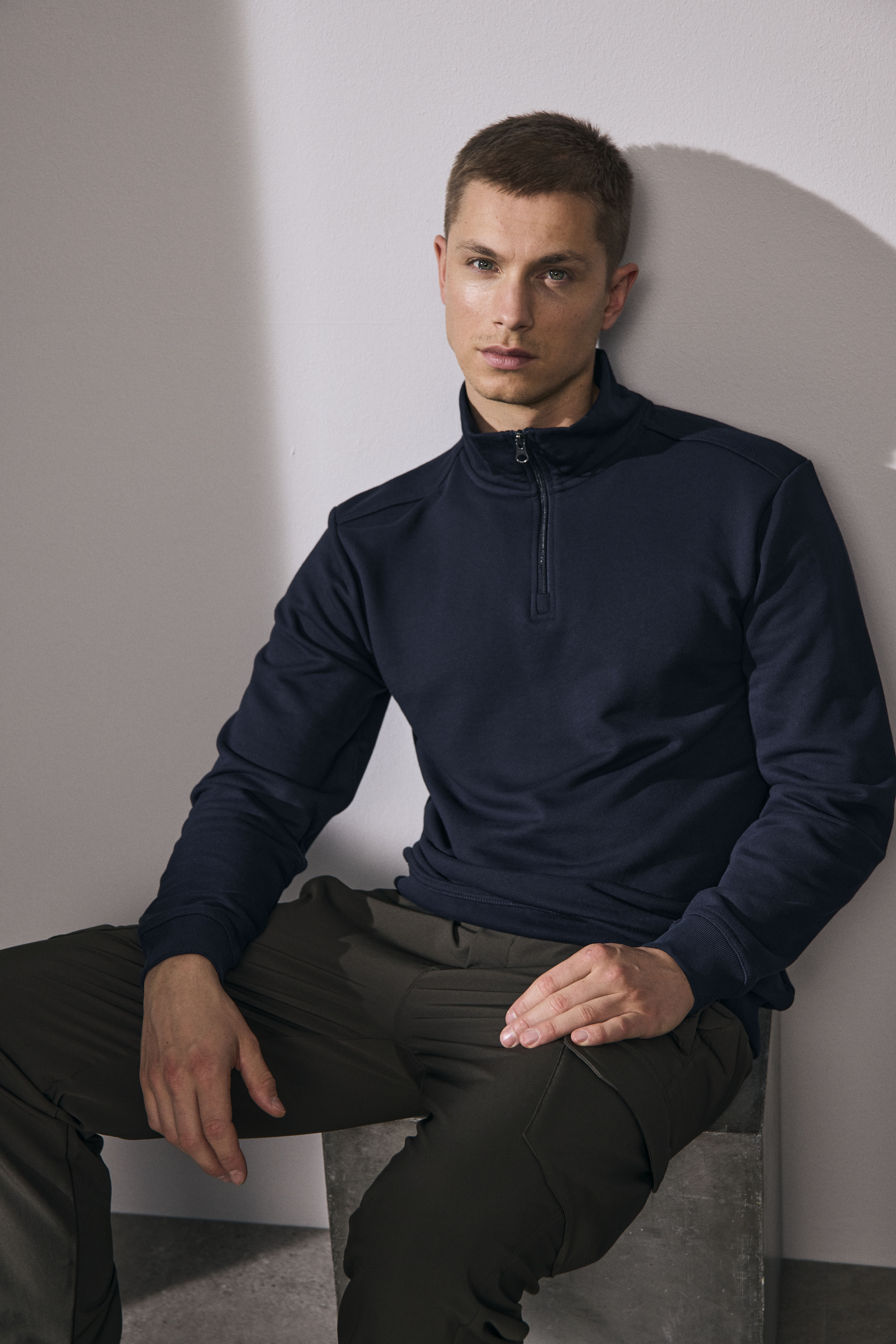PRO Wear CARE sweat | unbrushed | ¼ zip — Navy — thumbnail 7