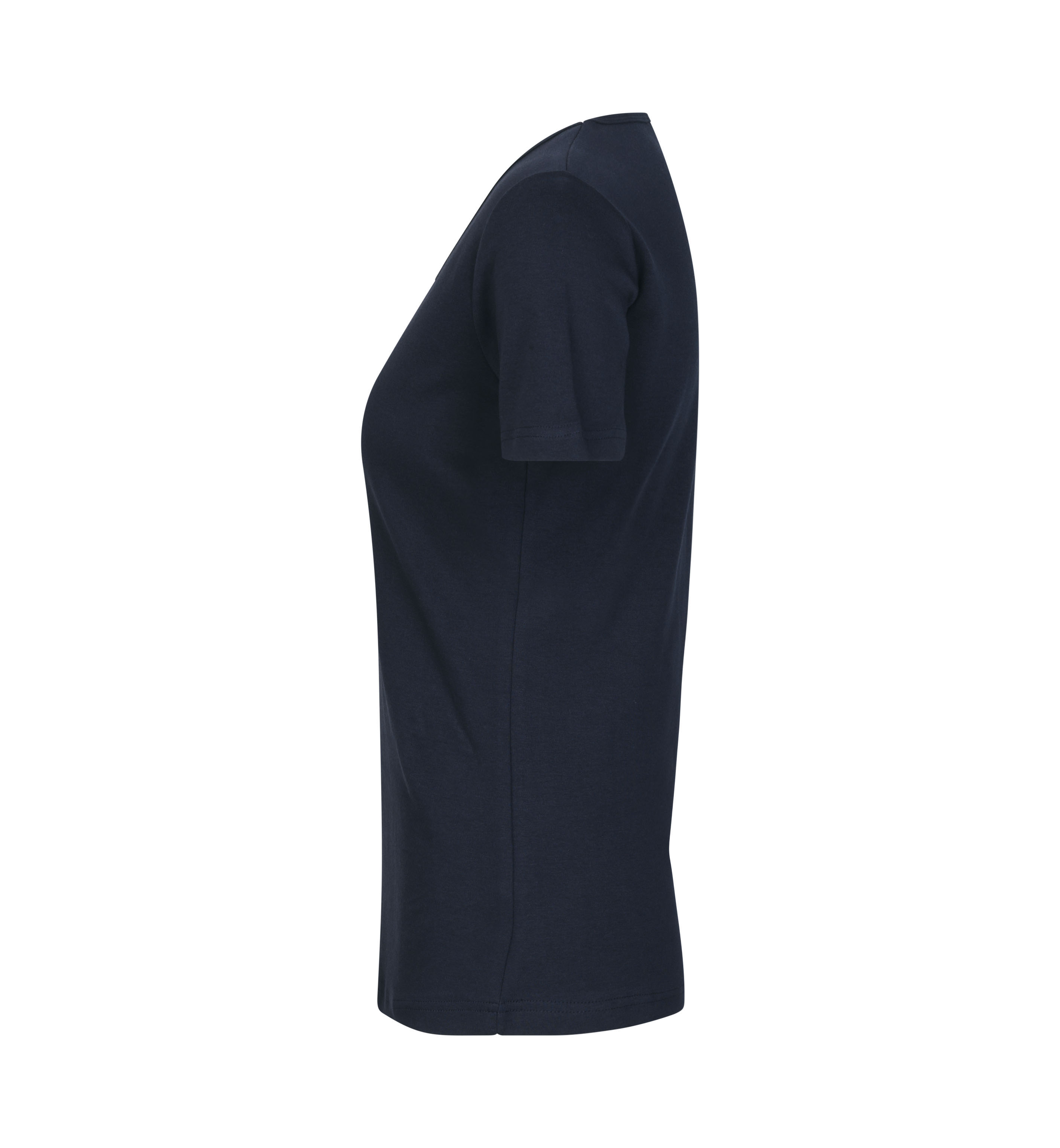 T-shirt Interlock | v-neck | damski — Navy — miniatura 3