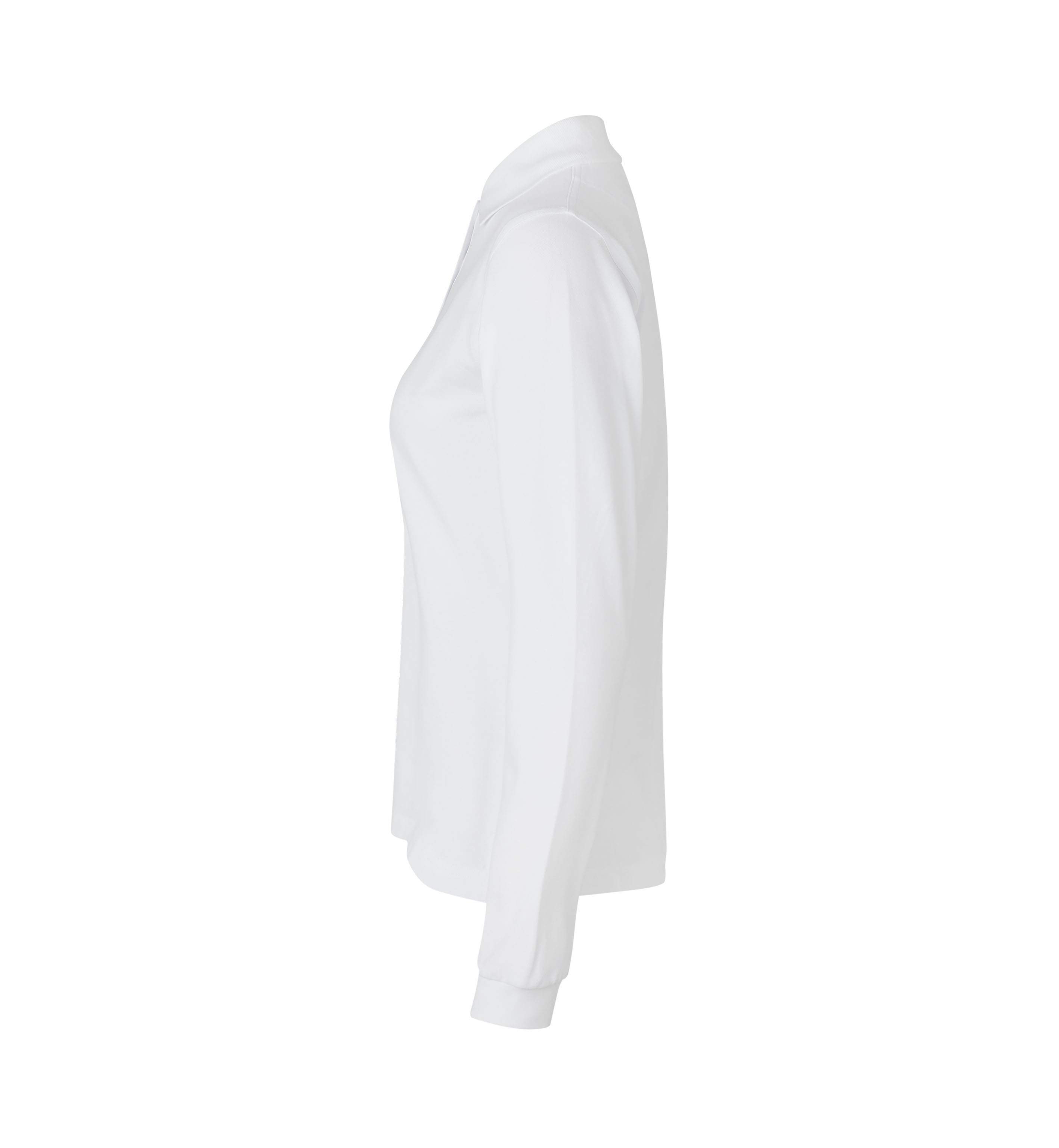 Long-sleeved polo shirt | stretch | women — White — thumbnail 3