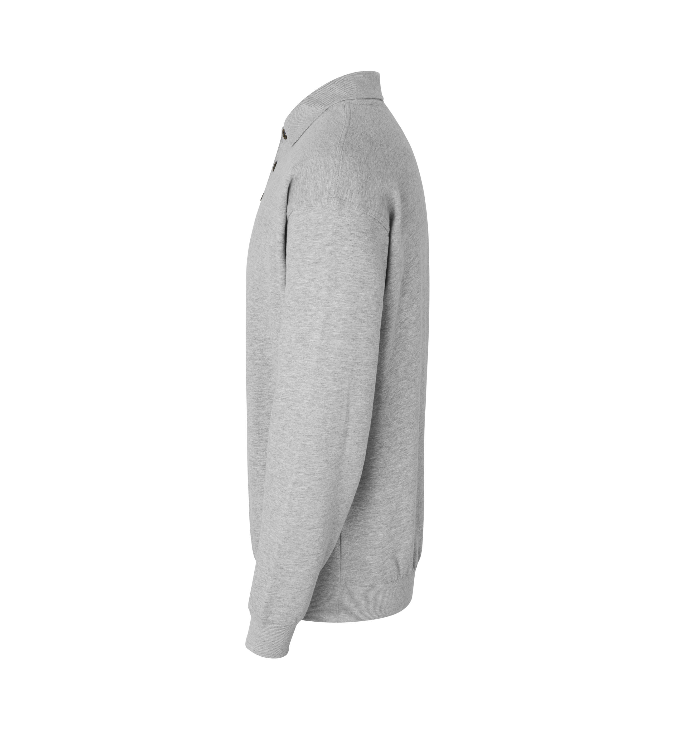 Polo-Sweatshirt | klassisch – Grau meliert (Seite links)