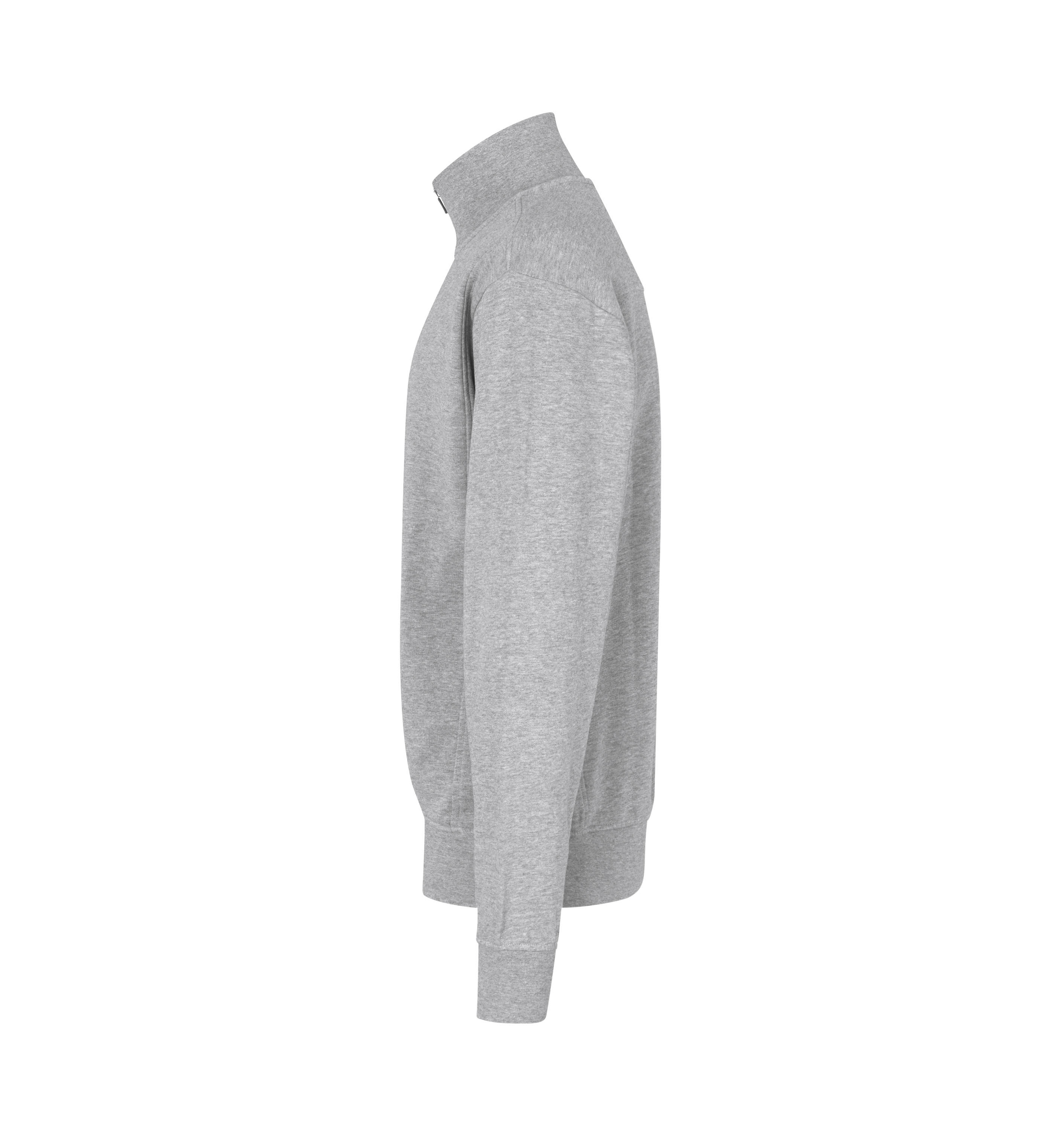 Sweatshirt | Reißverschluss – Grau meliert (Seite links)