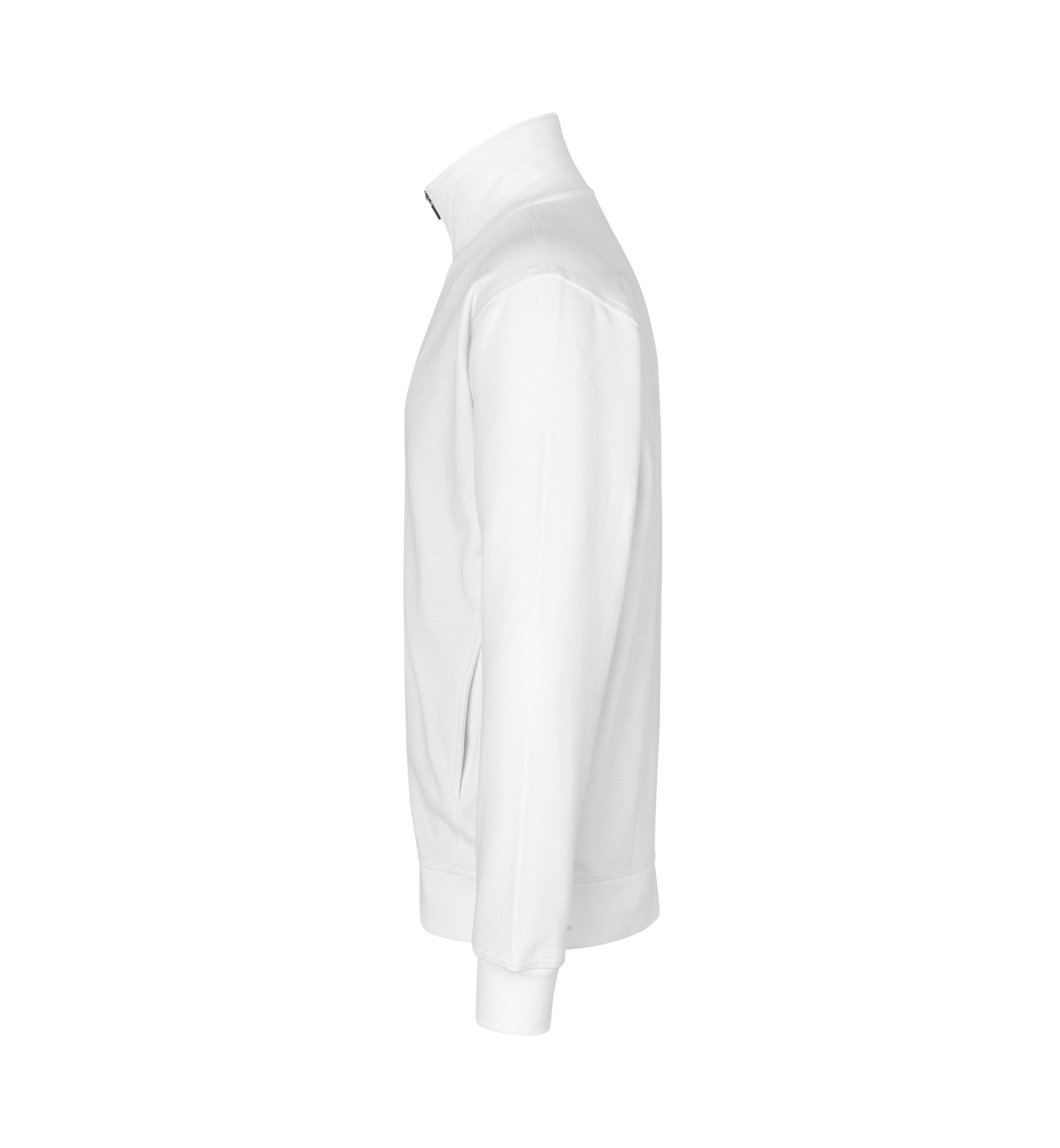 Sweat-Cardigan – Weiss (Seite links)