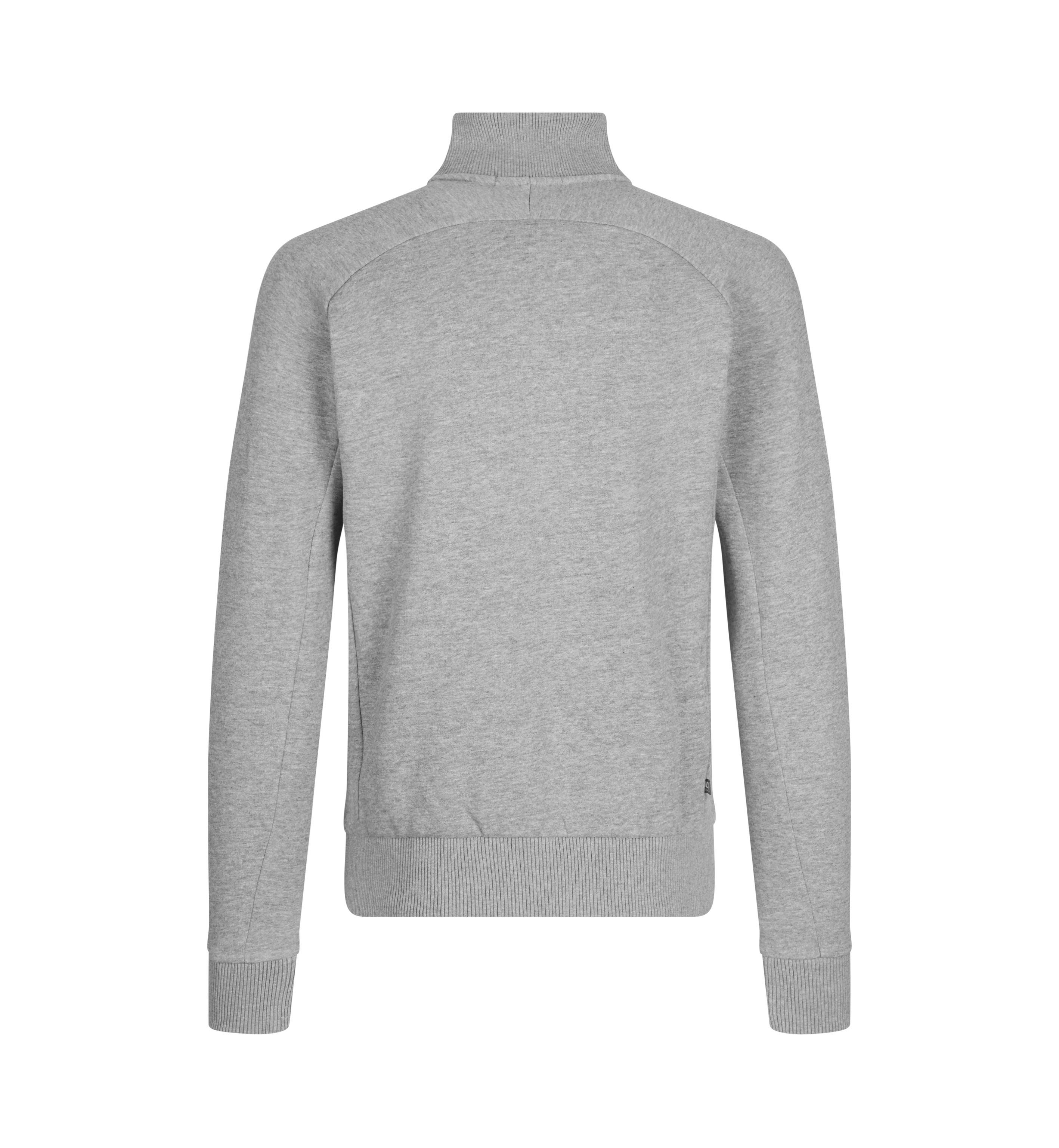 Sweat-Cardigan | Reißverschluss – Grau meliert (Rücken)
