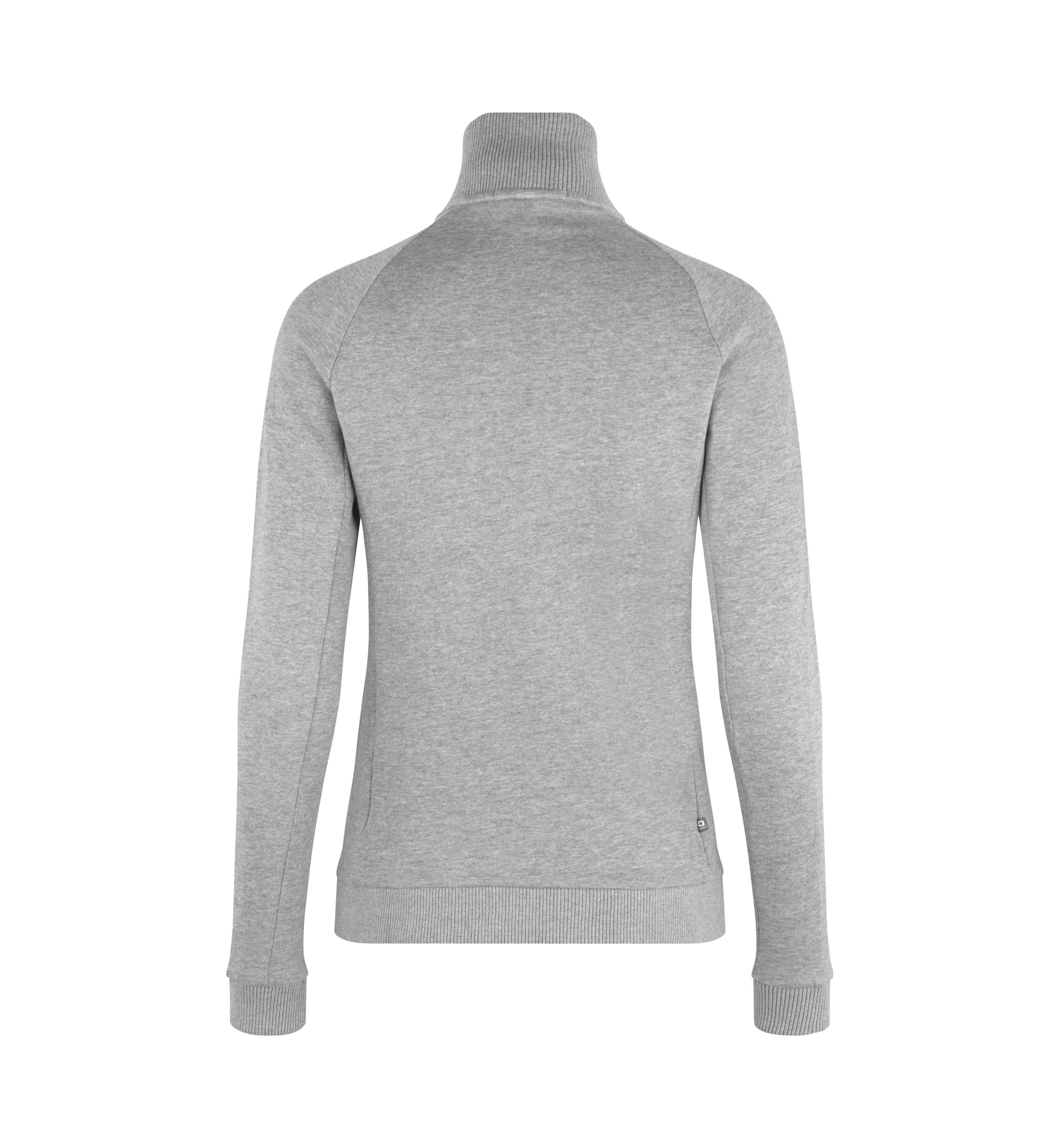 Sweat-Cardigan | Reißverschluss | Damen – Grau meliert (Rücken)