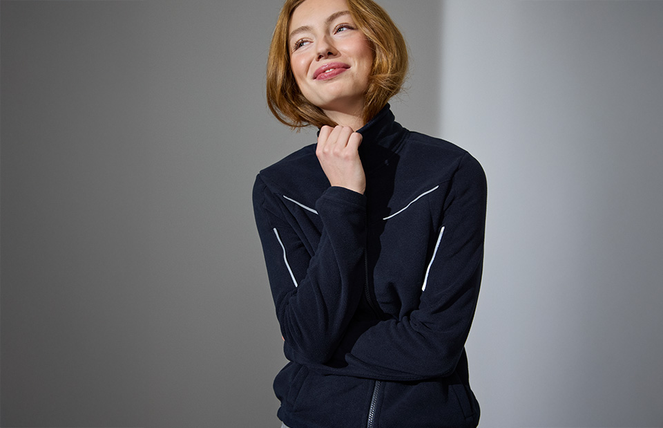 Zip-n-Mix  microfleece | reflective | women — Navy — thumbnail 4