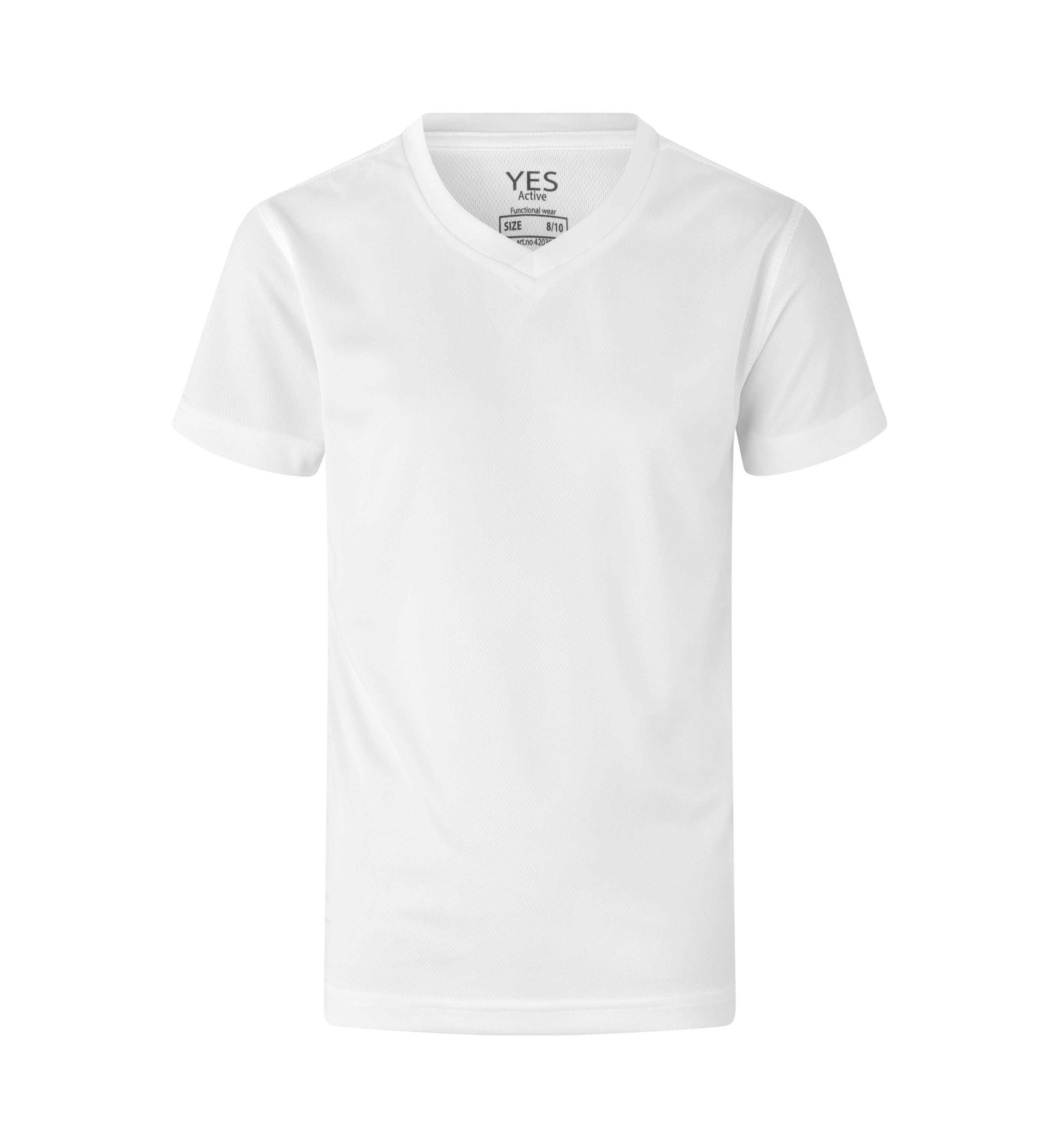 YES Active T-Shirt | Kinder – Weiss (Front)