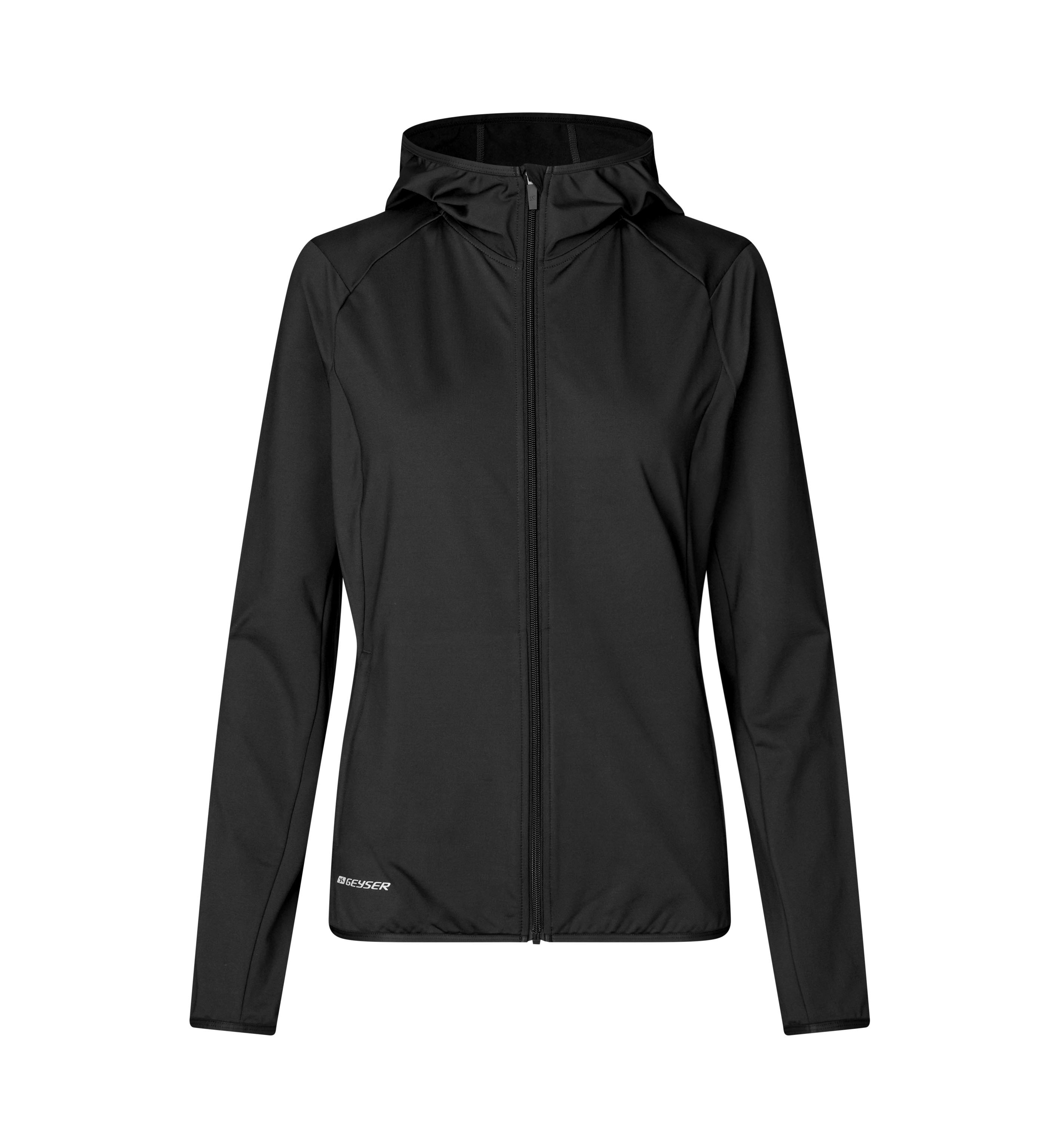 GEYSER stretch hoodie | Damen – Schwarz (Front)