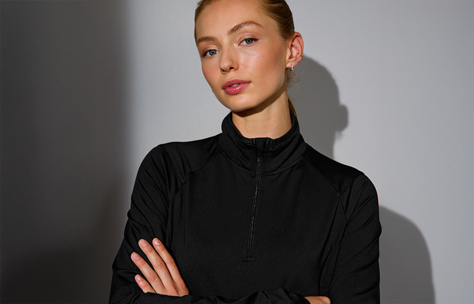 GEYSER stretch trainer | ¼ zip | women — Black — thumbnail 5