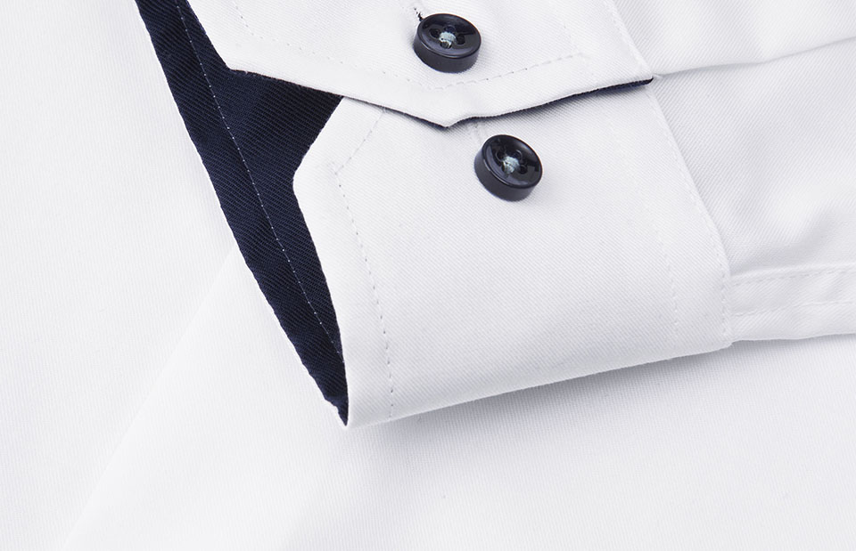 SEVEN SEAS Fine Twill Contrast | slim — White — thumbnail 4