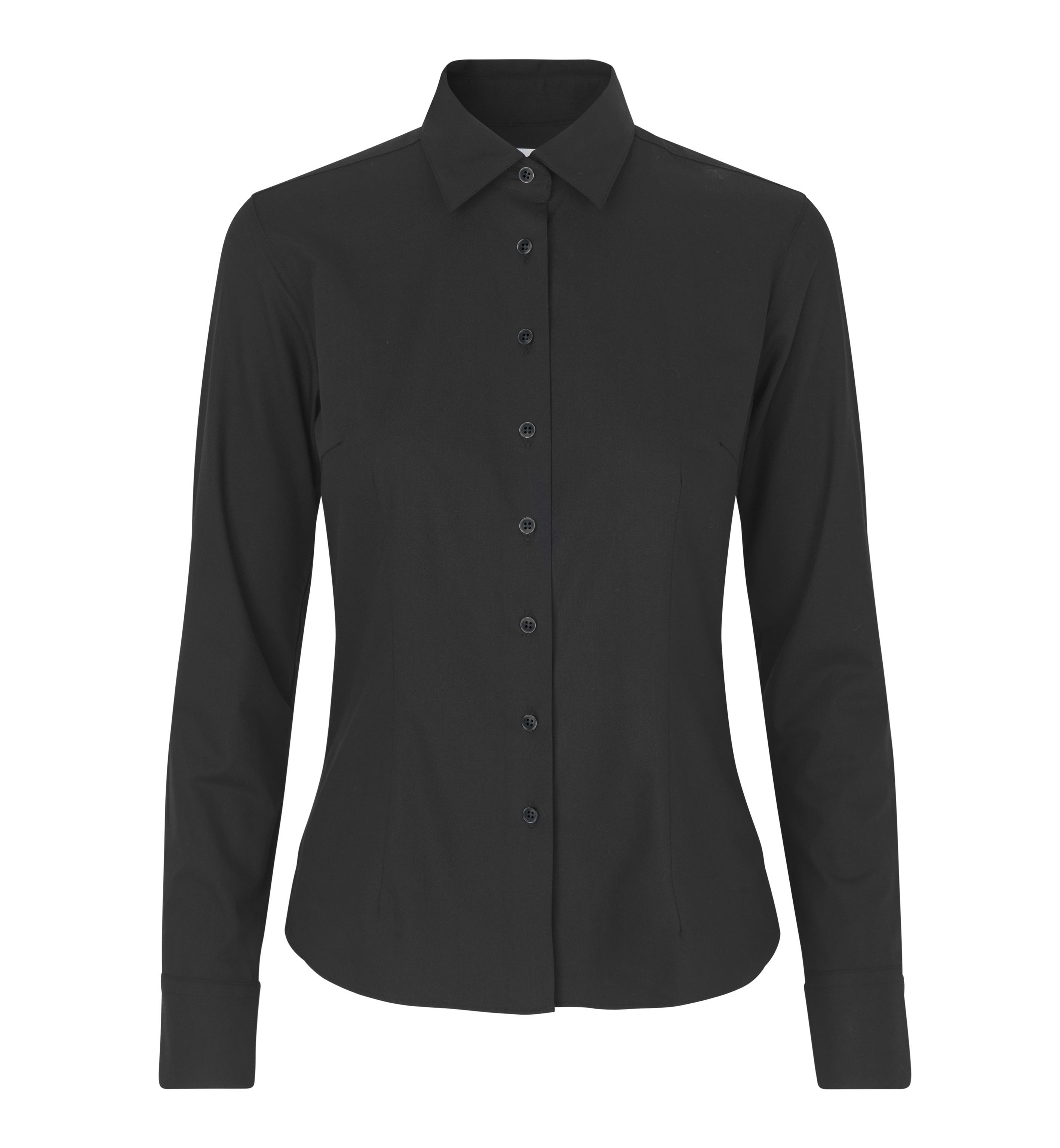 SEVEN SEAS Hybrid shirt | modern | Damen – Schwarz (Front)