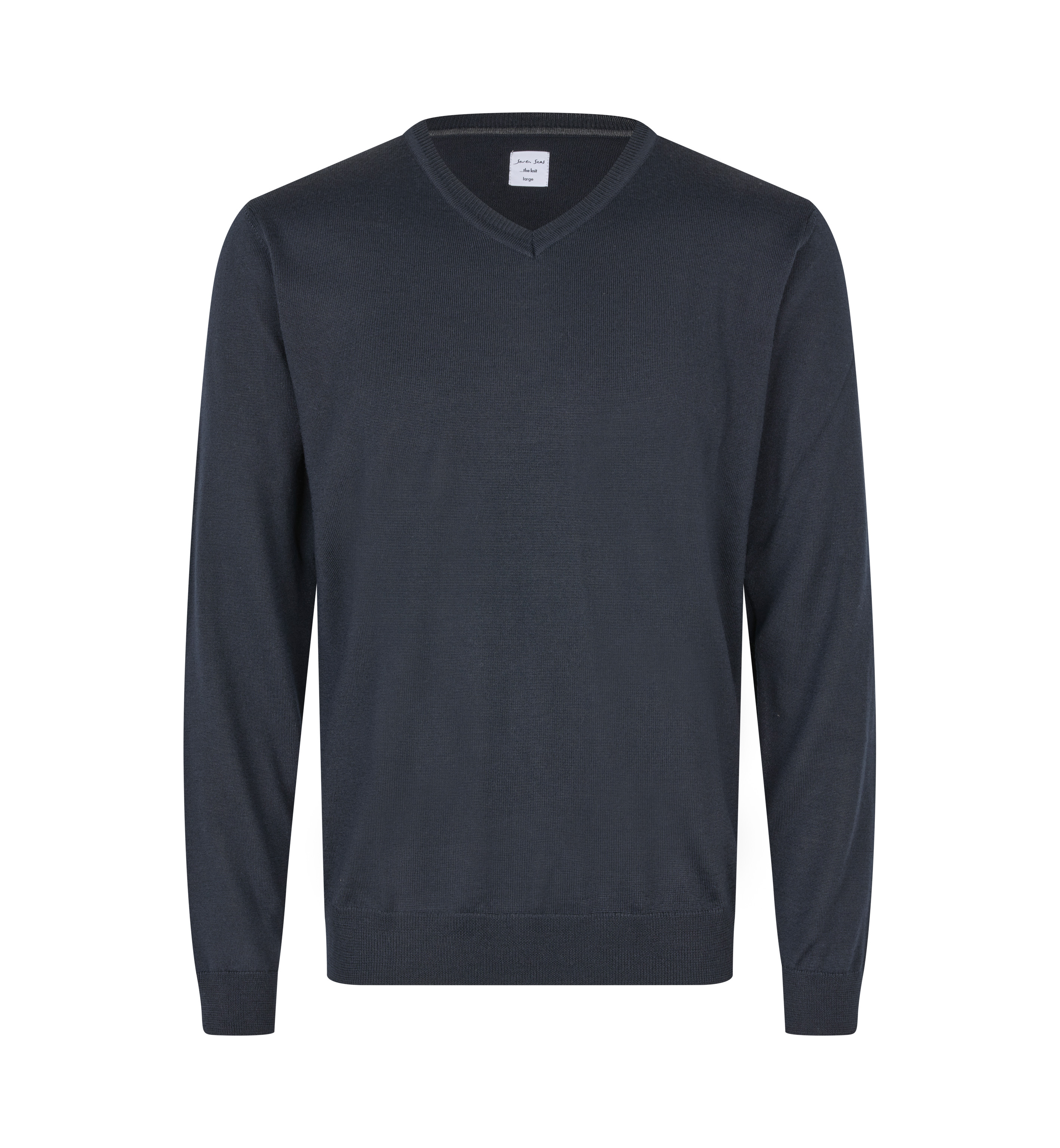 SEVEN SEAS The knit | v-neck – Navy (Front)