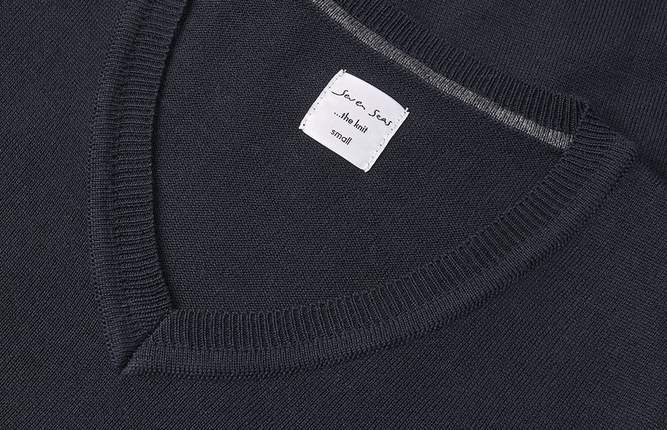 SEVEN SEAS The knit | v-neck | women — Navy — thumbnail 4