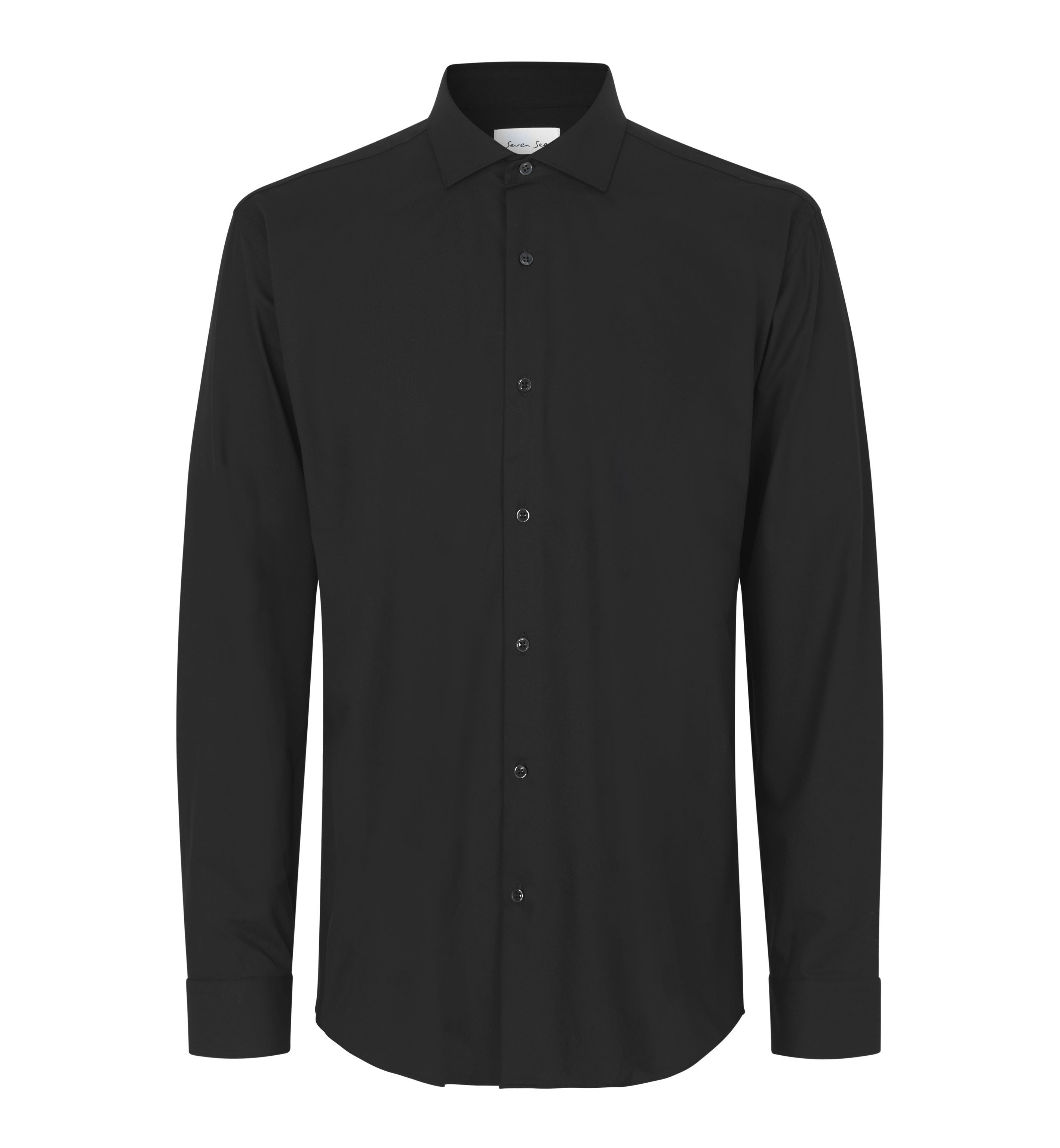 SEVEN SEAS Hybrid shirt | modern – Schwarz (Front)